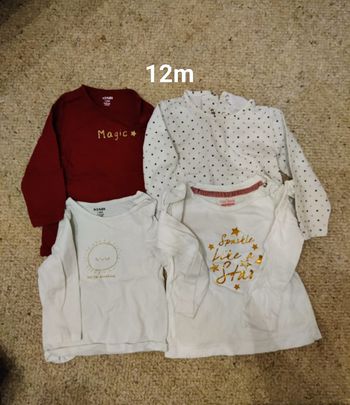 4 t-shirts ML 12m
