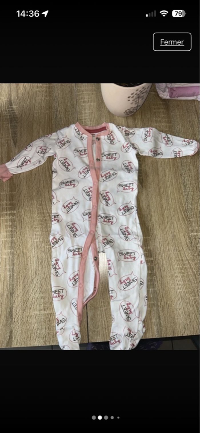 Lot pyjamas en coton bébé 3 mois - photo numéro 3