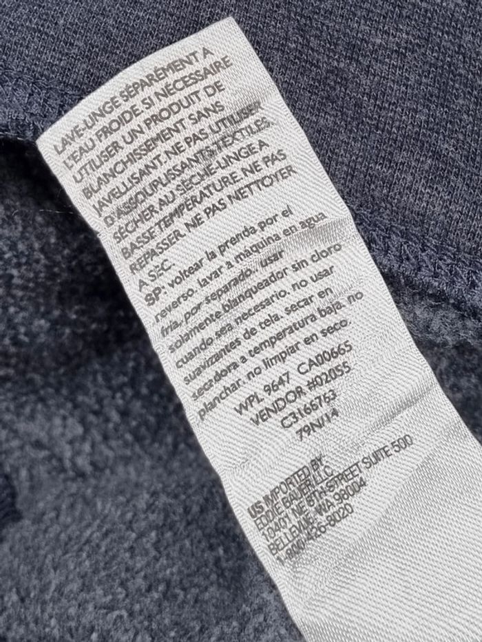 Sweat capuche Eddie Bauer bleu gris XL Hommes (mesures en photos) - photo numéro 11