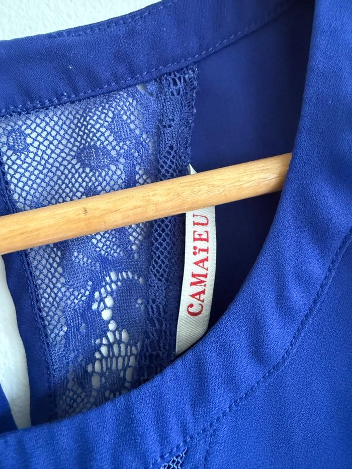 Blouse bleu roi camaïeu taille 36 S - photo numéro 4