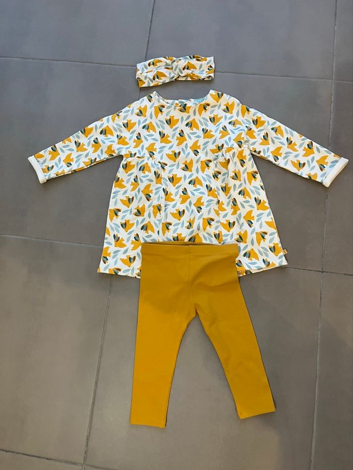 Ensemble fille robe pantalon bandeau  18 mois