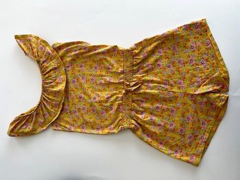 Combishort froufrou jaune motif Tissaia 