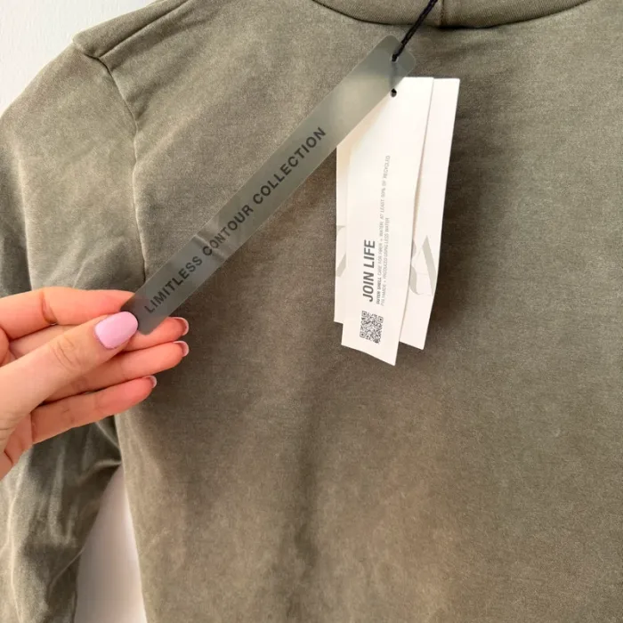 Haut Crop Limitless Contour Collection Zara Kaki - photo numéro 6