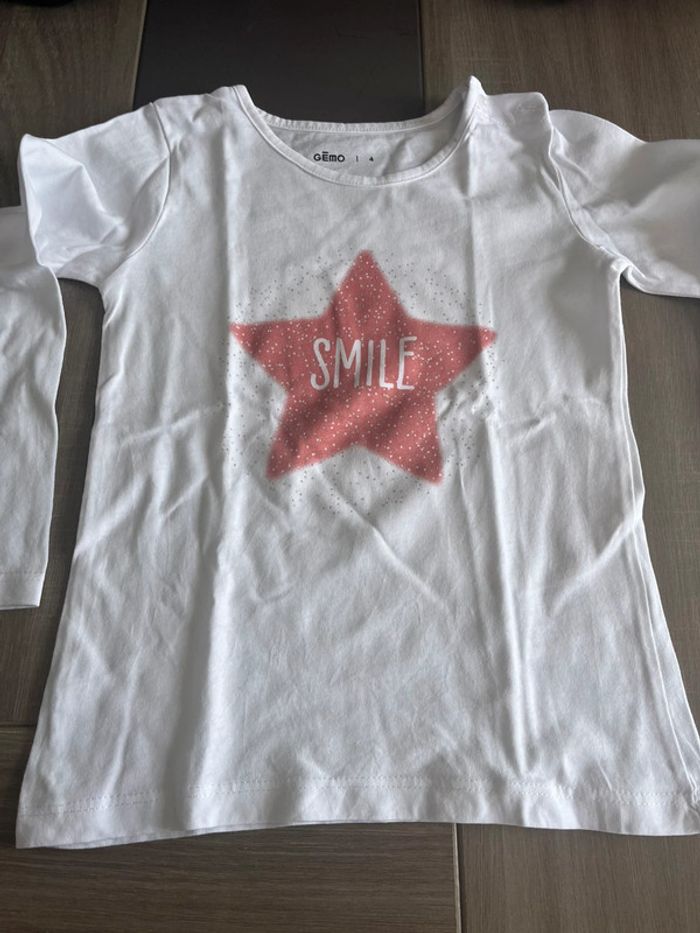 Lot t-shirts manches longues fille 4 ans gémo - photo numéro 4