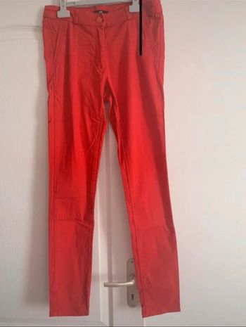 pantalon slim rouge femme taille haute Marque H&M Taille 38