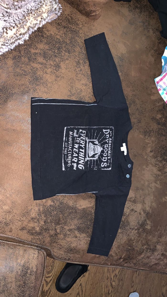 Tee shirt à manche longue Absorba 6 mois noir