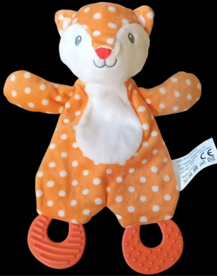 ❤️B268 Doudou plat Renard anneau dentition ACTION ZD TRADING