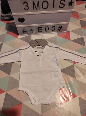 Body Polo manches longues 3 mois