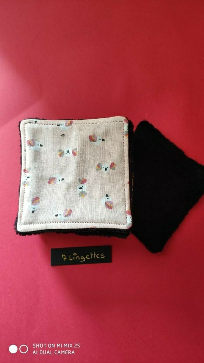 7 lingettes lavables, neuf.