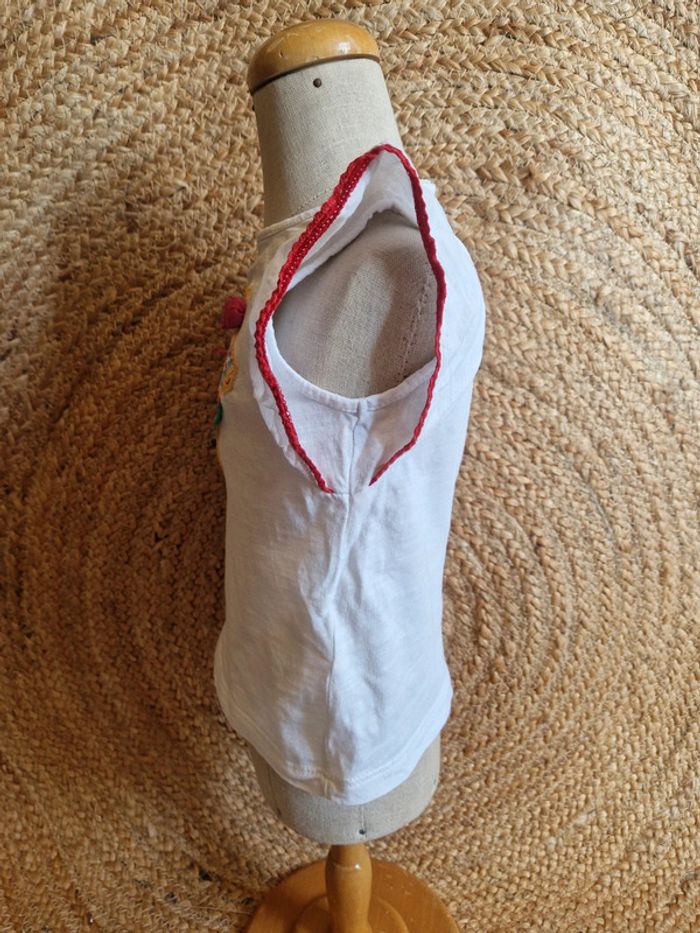 Jolie haut à manche courte blanc lama fille du pareil au même 24 mois 86cm - photo numéro 4