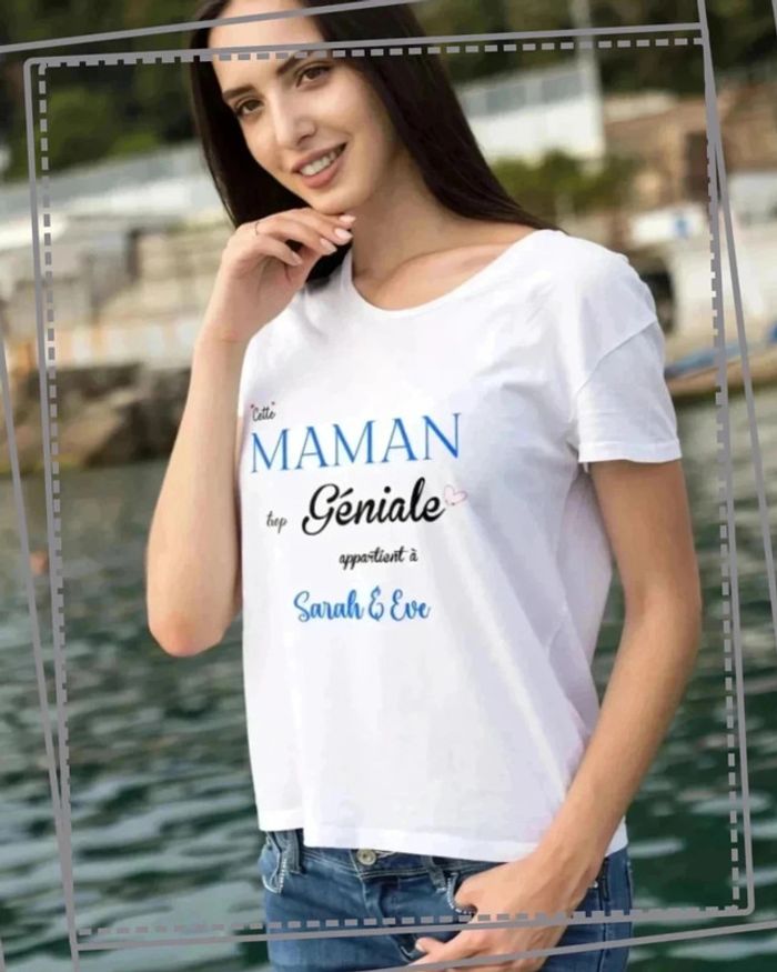 T-shirt "Cette Maman trop Géniale appartient à" - Cadeau Unique pour la Fête des Mères - photo numéro 6