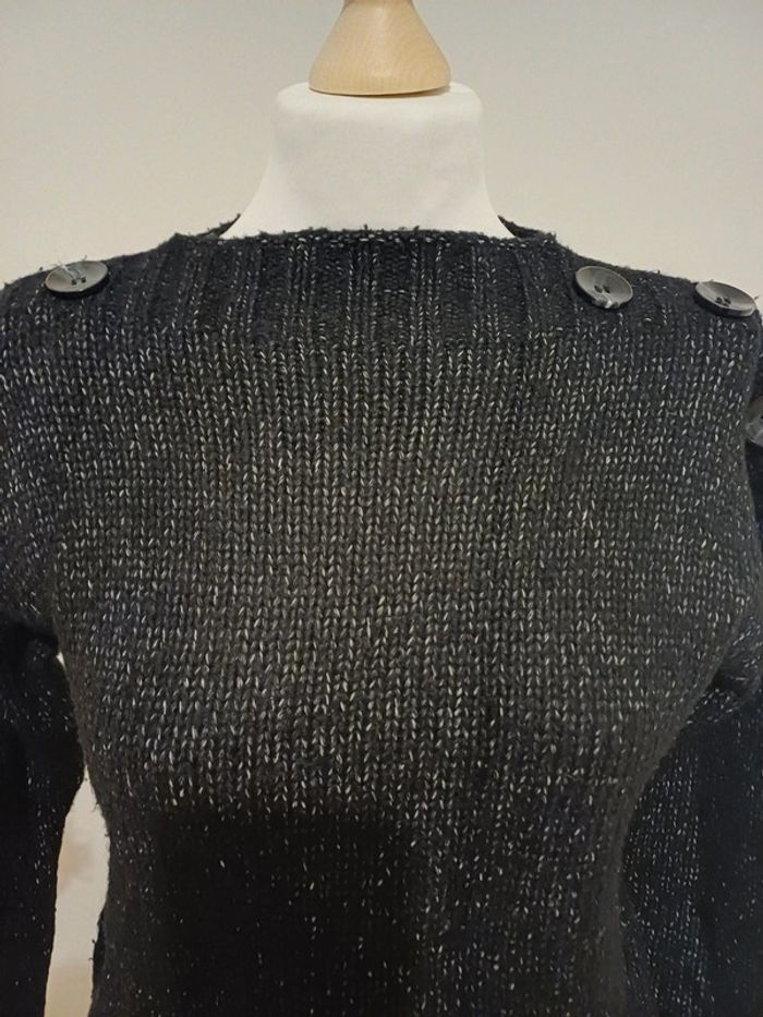 Pull noir chaud avec boutons Colloseum taille S 36 - photo numéro 3