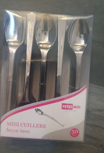 Mini cuillère argent plastique