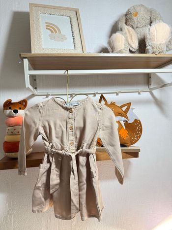 🤎 Jolie robe beige bébé fille • 12 mois • bohème - minimaliste 🧸