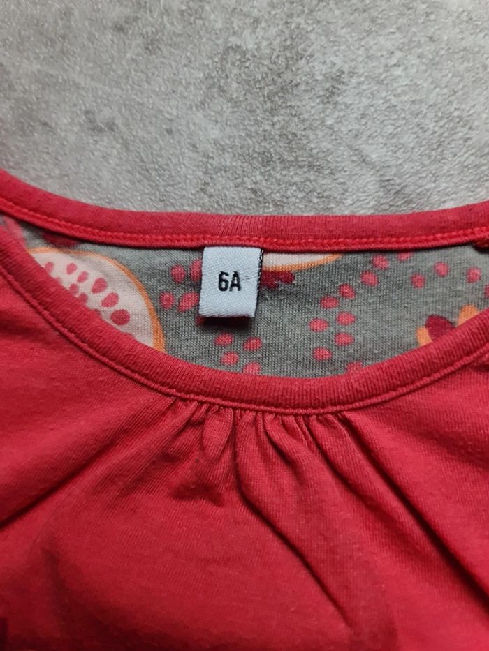 T shirt rouge Manches courtes rouge avec sequins 6Ans - photo numéro 4
