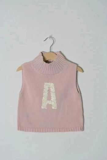 Pull rose clair sans manche A l'heure anglaise 6 ans