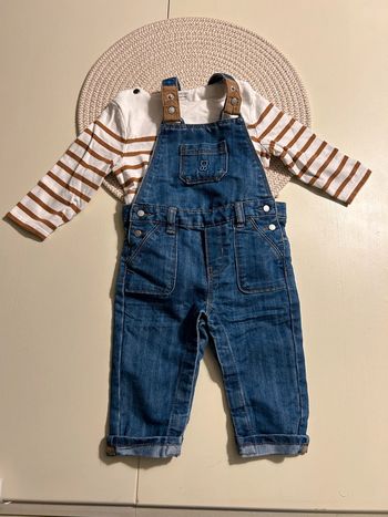 Ensemble salopette + tee-shirt + gilet