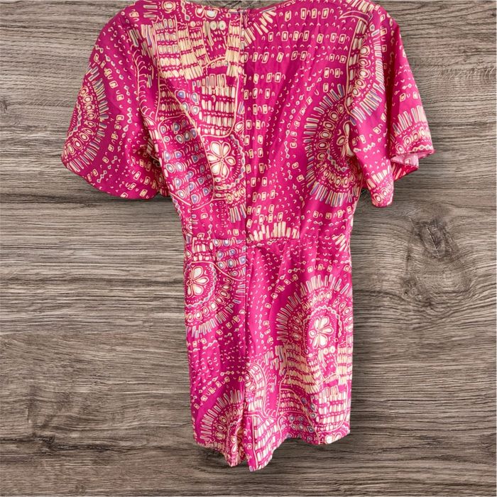 Combishort manches cœur cache cœur fuchsia abricot Shein taille 36 S - photo numéro 4