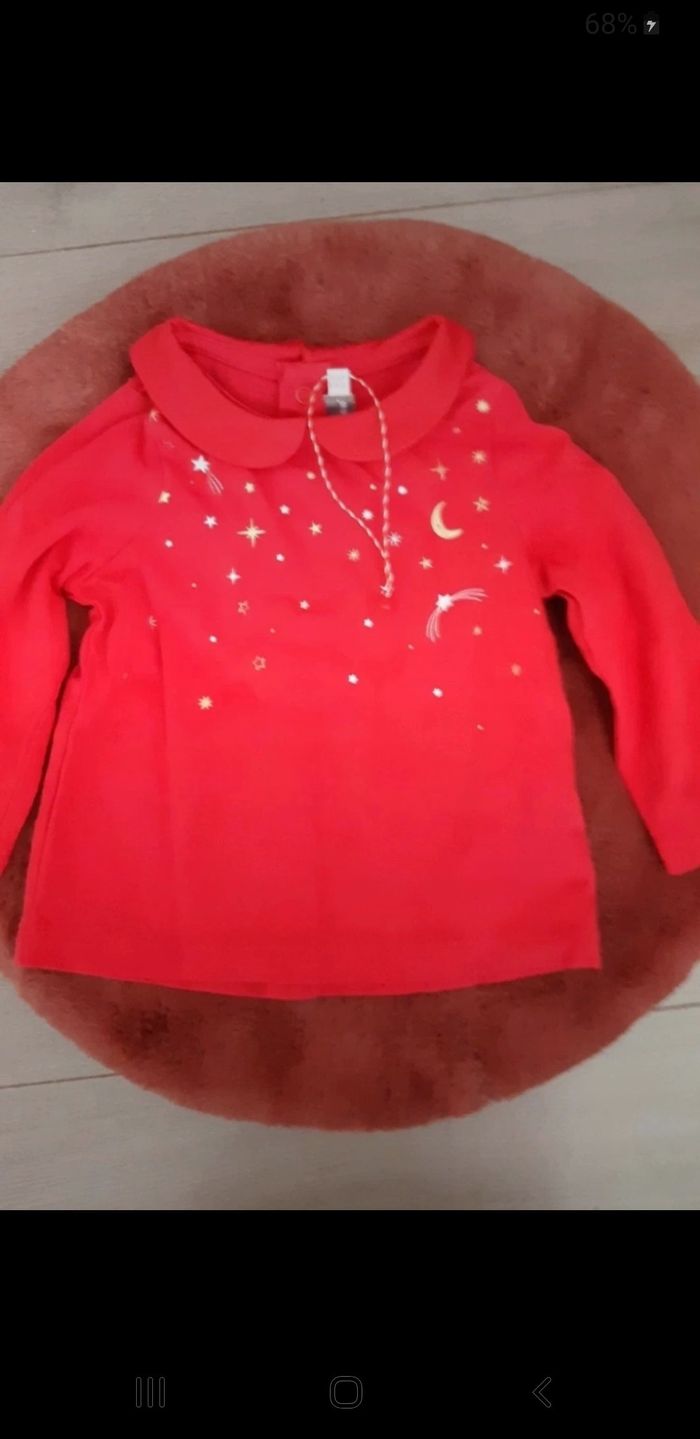 Tee-shirt manches longues fille 3/6 mois neuf