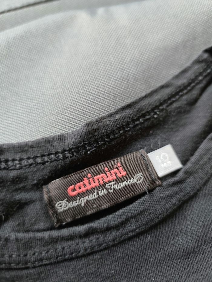 T-shirt ML noir Catimini 🎮 Taille 10 ans - photo numéro 3