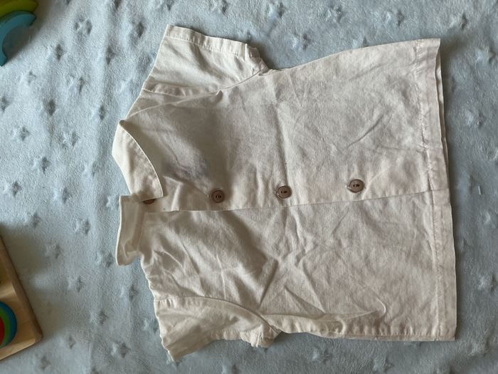 chemise manches courtes blanc ouverture totale au dos 3 mois mini kids - photo numéro 8