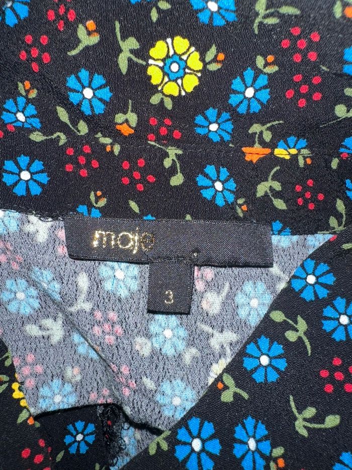 Chemisier à fleurs noir et multicolore Maje T3 40 L - photo numéro 9