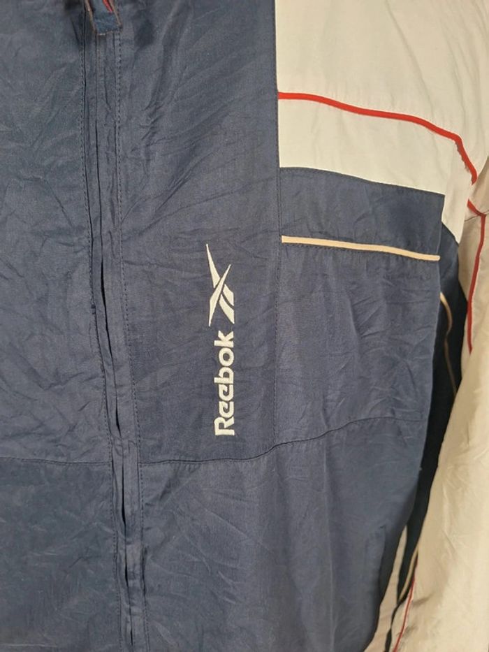 Veste Reebok vintage M bleu blanc style 90s logo brodé rétro (544) - photo numéro 3