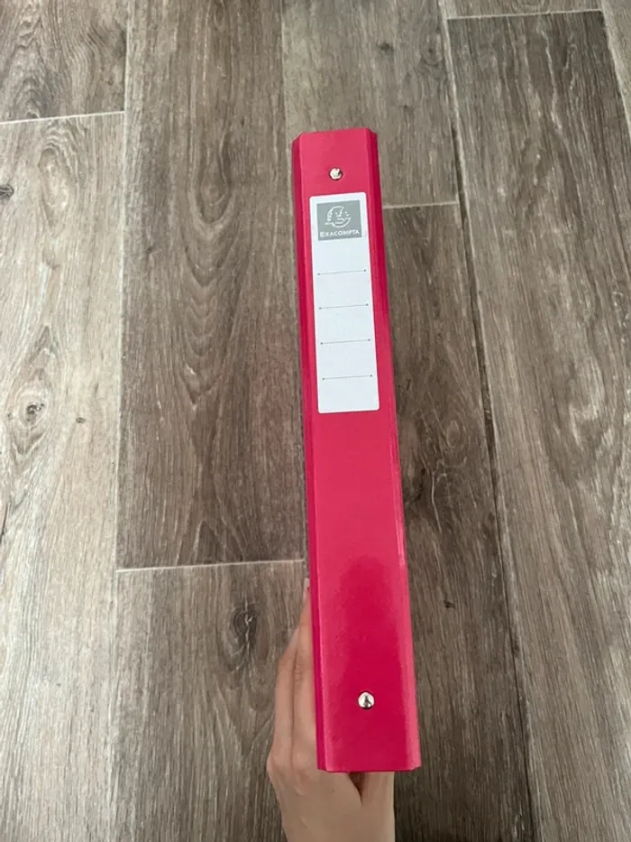 Classeur rigide 2 anneaux rose Exacompta