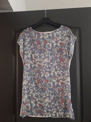 Robe midi droite gris bleu & blanc 34/XS - Promod