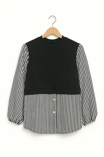 Chemise Femme Élégante Rayée – Taille XL