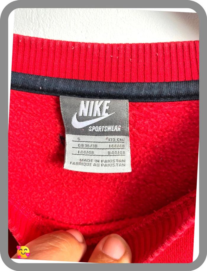 👕 Sweat-shirt Nike homme – Taille S – Rouge et noir, logo brodé - photo numéro 5