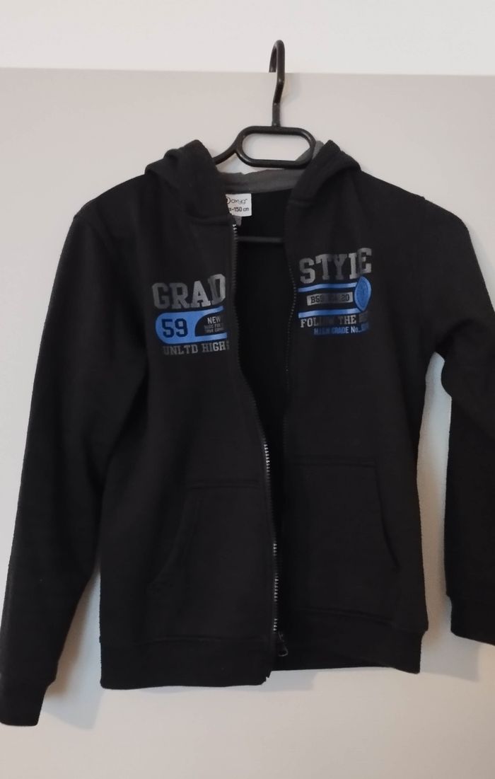 Sweat zippé bleu marine - photo numéro 3