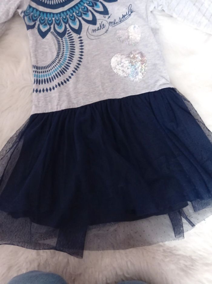 Desigual robe chic coeur sequin réversible jupon tutu 3/4 ans - photo numéro 7