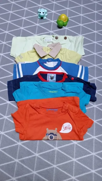 🦁 Lot 6 t-shirts manches courtes, 3 mois