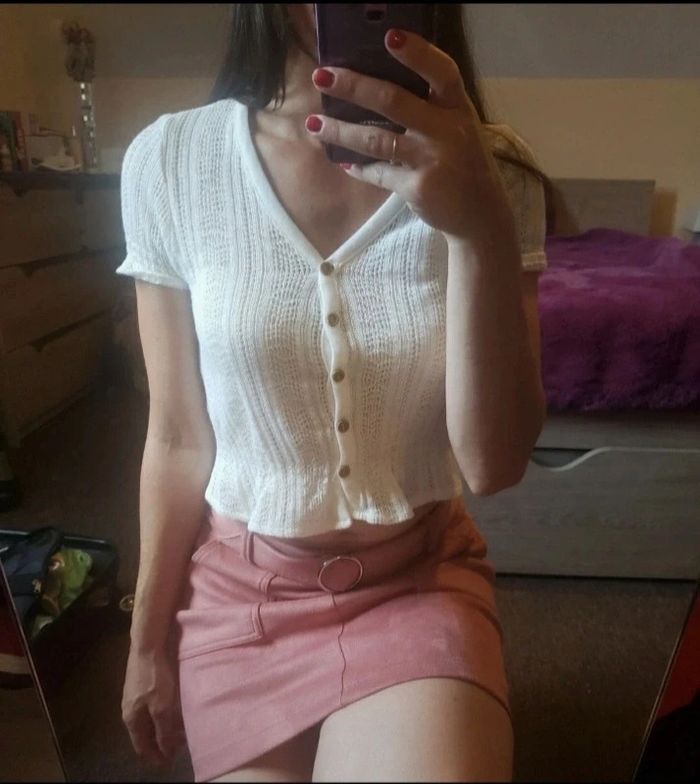 Haut en maille manche courte