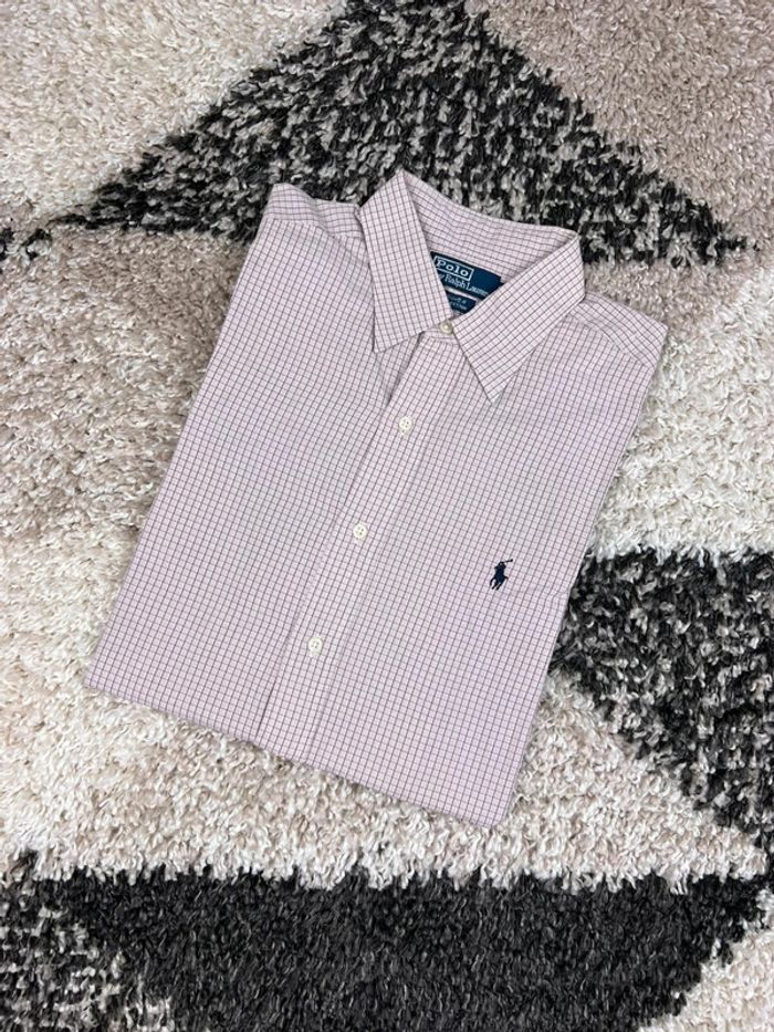 Chemise Ralph Lauren a carreaux marron et blanc taille L style old money