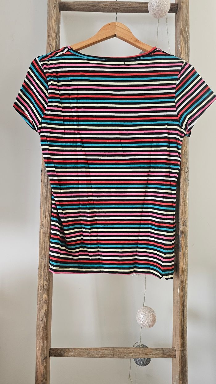 T-shirt rayé multicolore taille 40 L - photo numéro 2
