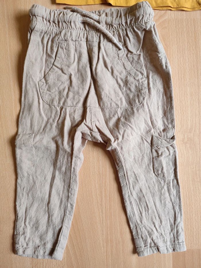 Lot tenue pantalon sarouel Kiabi + t-shirts manches courtes et longues Pat et Ripaton LH en 18M - photo numéro 2