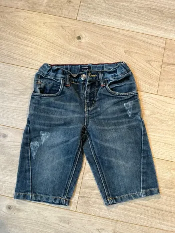 Bermuda Jean, style usé taille réglable