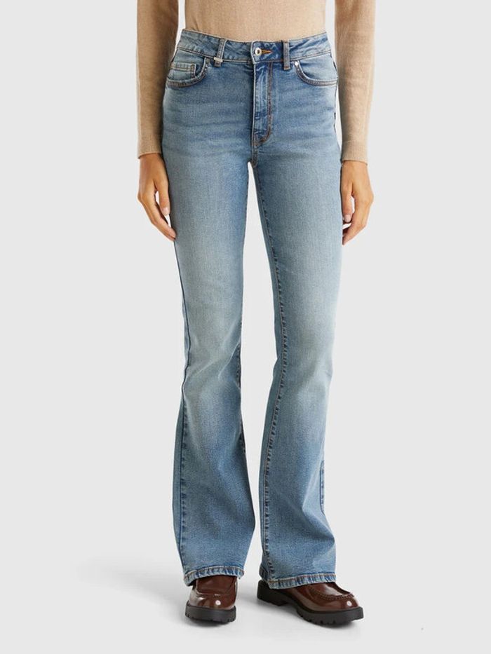 Jeans Benetton patte d’eph (flare) en coton recyclé - photo numéro 3