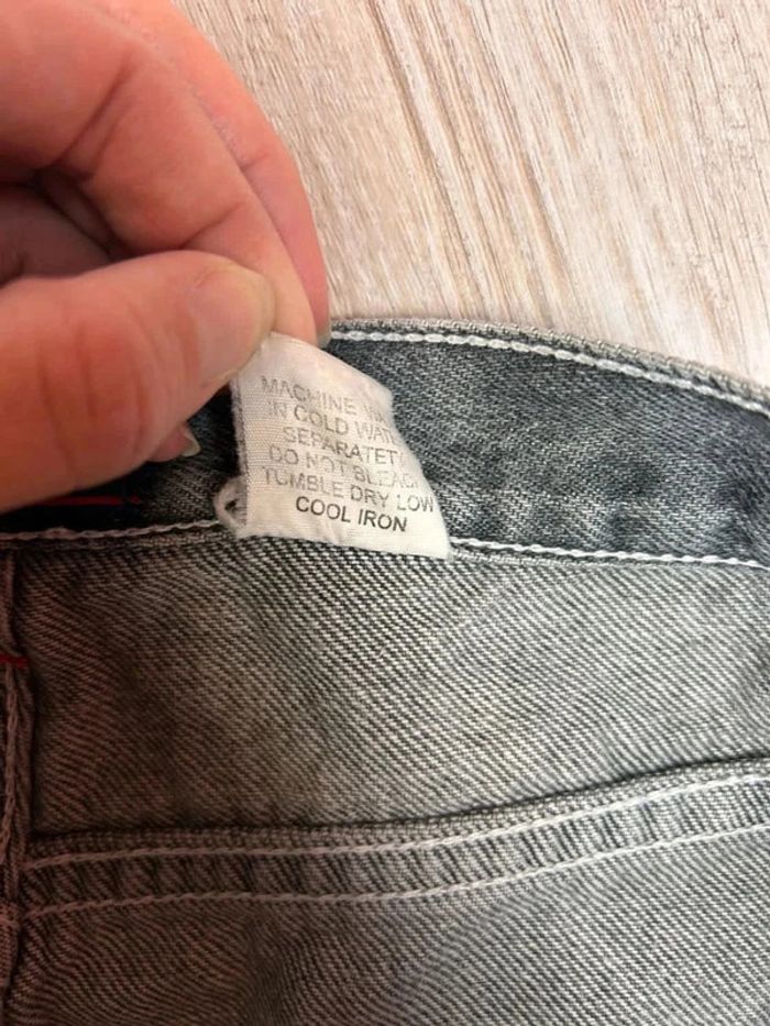 Jean Workwear cargo Carpenter Vintage 100% coton Gris Délavé - Bas Usé - W36- L34 - photo numéro 6