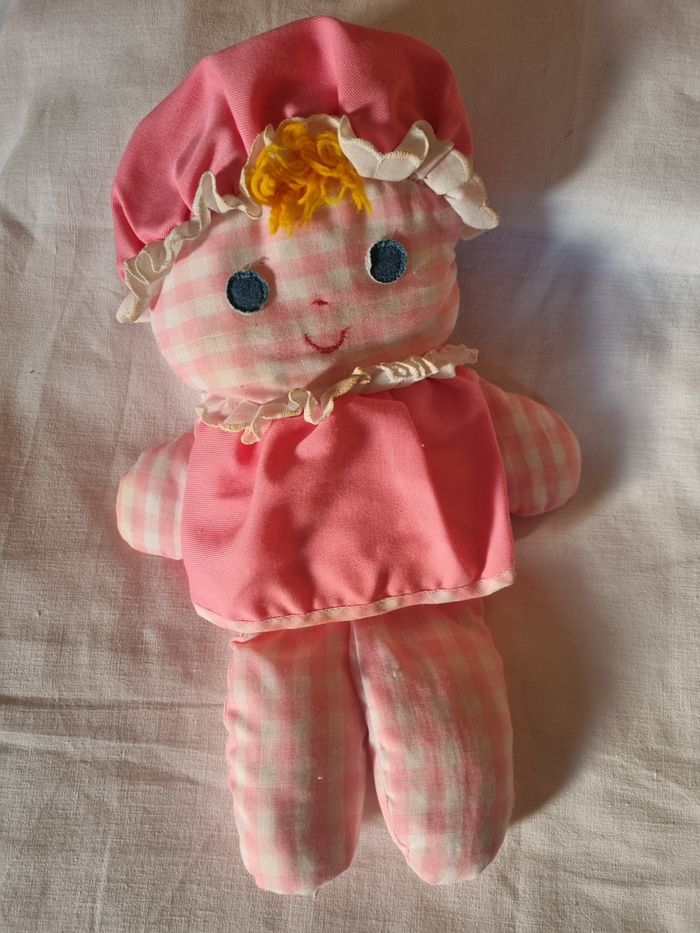 Ancienne Peluche Doudou Poupée de Chiffon Fisher Price Vintage 1975