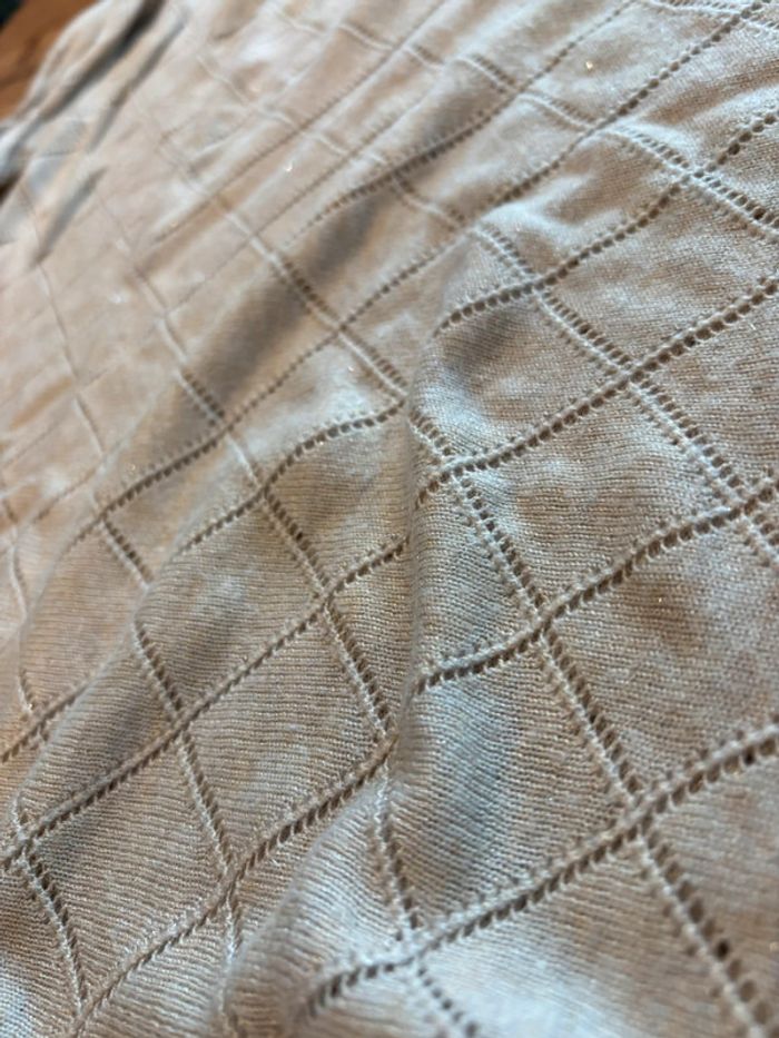 Haut manches 3/4 beige doré gamme camaïeu taille 38 - photo numéro 3