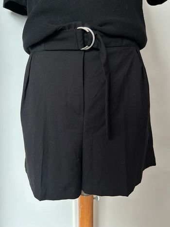 Short paperbag taille haute noire Camaïeu