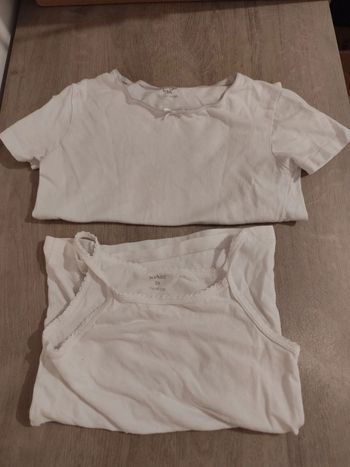 Lot de tee shirt débardeur blanc fille