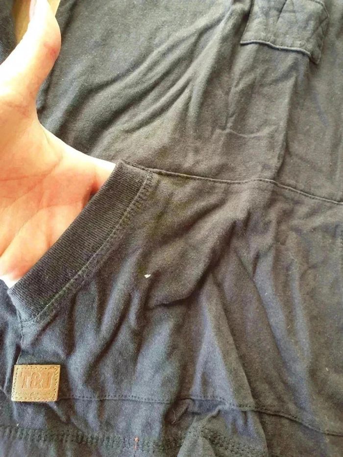 Tshirt manches longues à capuche Tom&Jo faux col chemise 10 ans - photo numéro 4