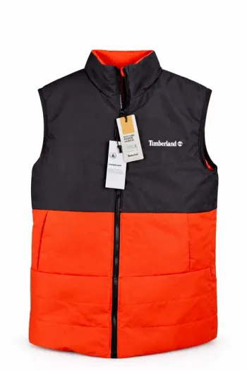 Doudoune sans manches Timberland noir & rouge neuve avec étiquette – gilet matelassé homme S·Neuf av