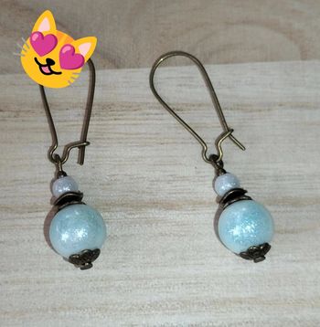 Boucles d'oreilles bleu pailleté