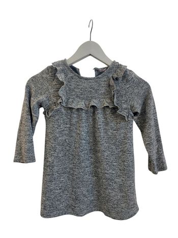 Robe manches longues gris chiné fille 4 ans
