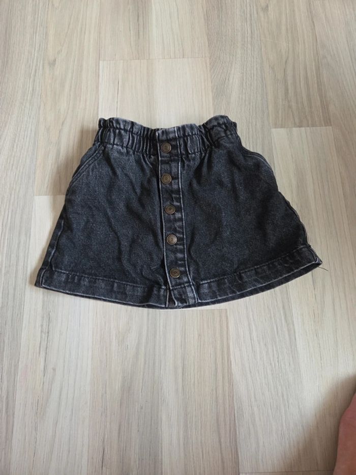 Jupe en jeans noire style paperbag taille 5 ans vertbaudet